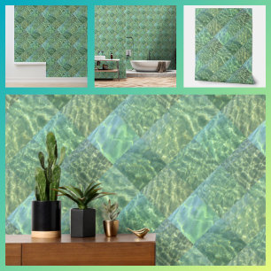 Papel Pintado Aquamarine Seafoam Aqua Water Patwork