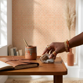 Papel Pintado Arabesco terroso | Terracota y salvia