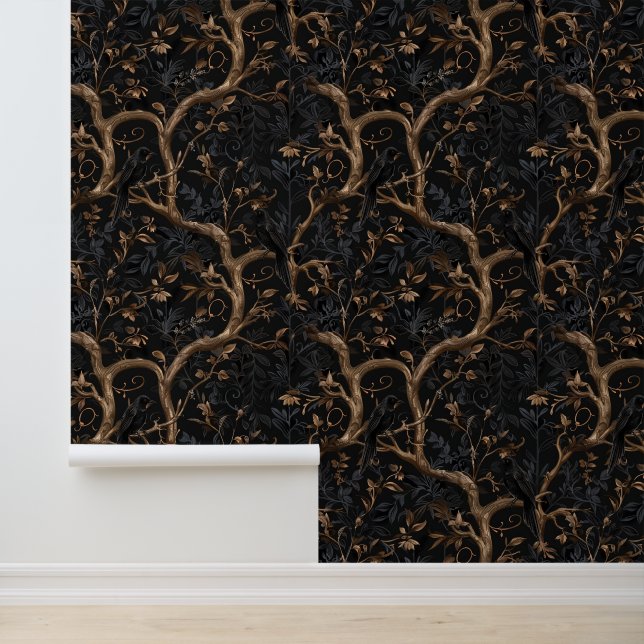 Papel Pintado Árbol de cosecha gótica oscuro Mystic Vines Botáni (Solicitud)