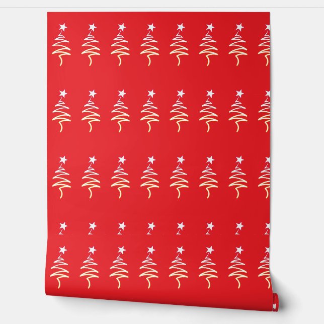 Papel Pintado Árbol de grietas + rojo de vacaciones de Navidades (Desenrollar)