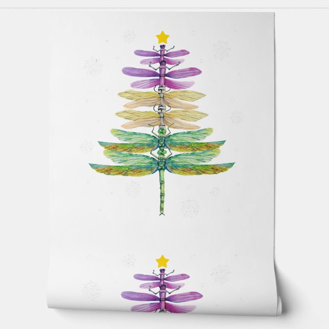 Papel Pintado árbol de navidad de la libélula (Desenrollar)
