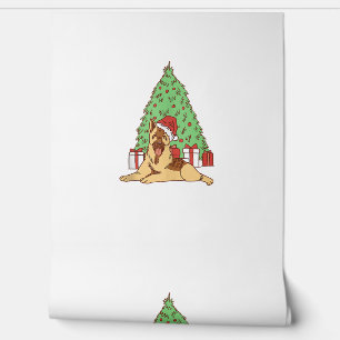 Papel Pintado Árbol de Navidad de perro - Navidades divertidos