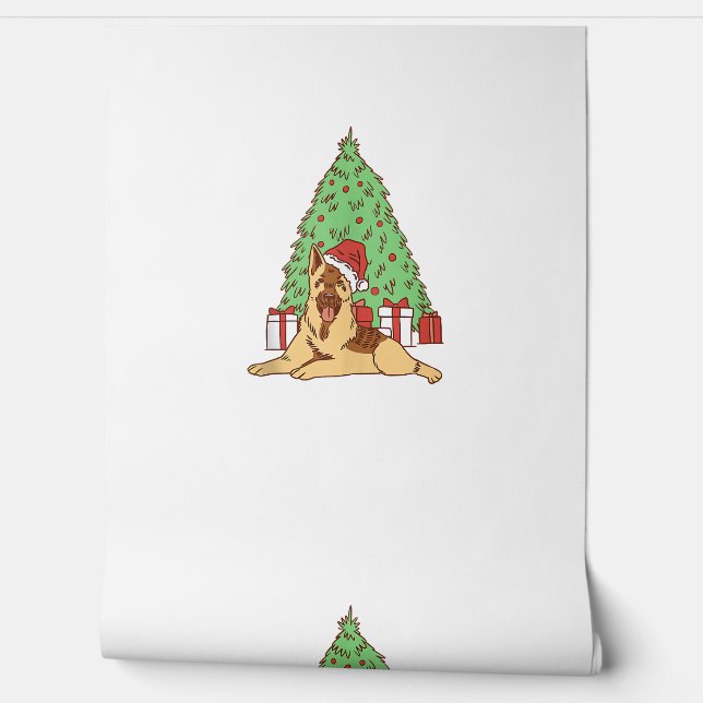 Papel Pintado Árbol de Navidad de perro - Navidades divertidos (Desenrollar)