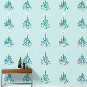 Papel Pintado Árbol de Navidad Swirly Grande