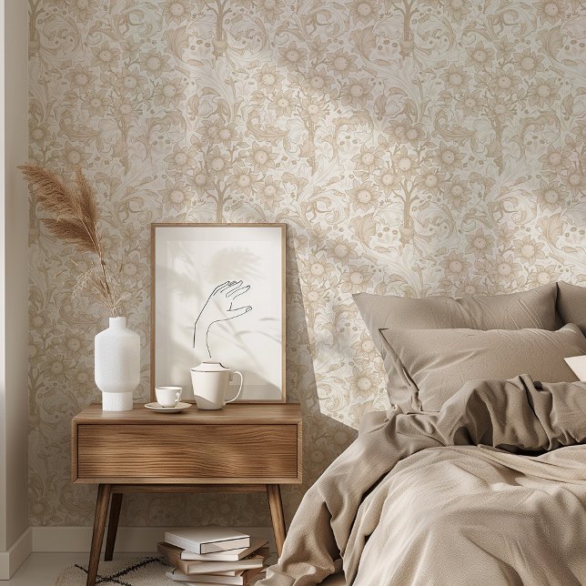 Papel Pintado Árbol Naranja blanco inmaculado Acanthus hojas (Subido por el creador)