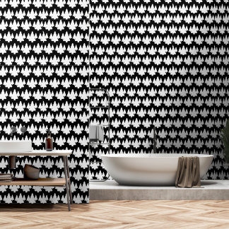 Papel Pintado Árboles blancos con acento negro
