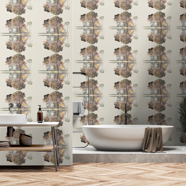 Papel Pintado Árboles de bosques Reflexiones de turrón (Baño)