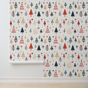 Papel Pintado Árboles de Navidad suecos escandinavos