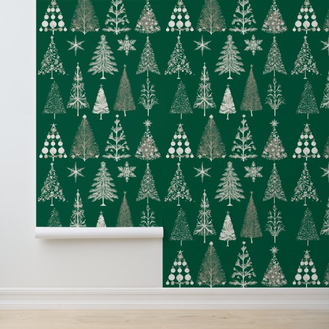 Papel Pintado Árboles modernos de Navidad (Solicitud)