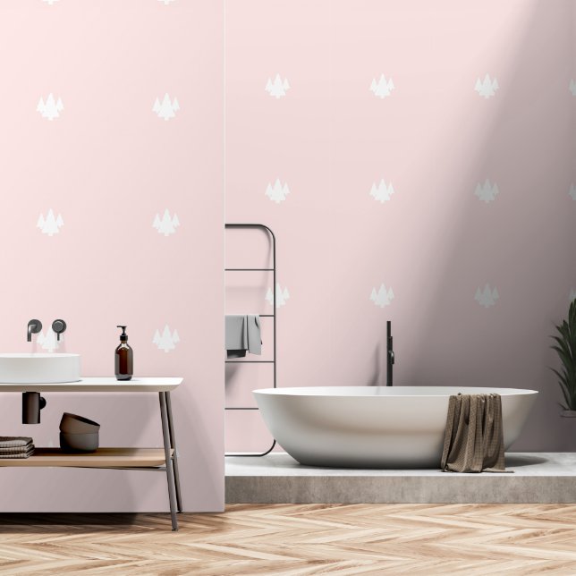 Papel Pintado Árboles rosa pálido (Baño)