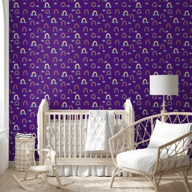 Papel Pintado Arcoiques de lluvia y nubes Royal Purple Baby Nurs (Niños)