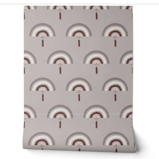 Papel Pintado Arcoíris boho dibujado a mano y amanecer minimalis