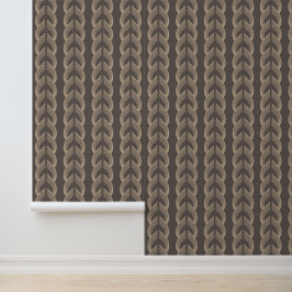 Papel Pintado Arcos Art Déco en Champán sobre Carbón Caliente
