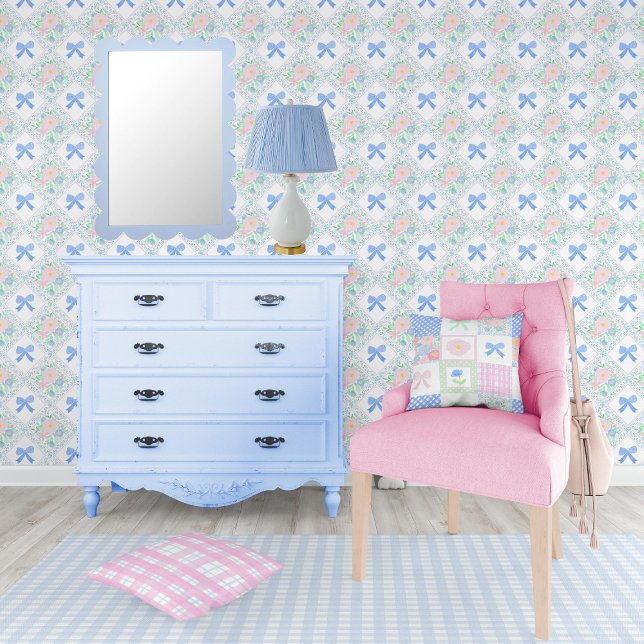 Papel Pintado Arcos azules con flores de los molineros de Trelli (Subido por el creador)