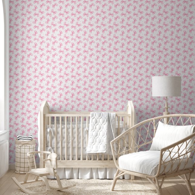 Papel Pintado Arcos y estrellas rosados de Gingham (Niños)