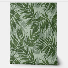 Papel Pintado Areca Palms Vintage Tropical Hawaiano - Verde