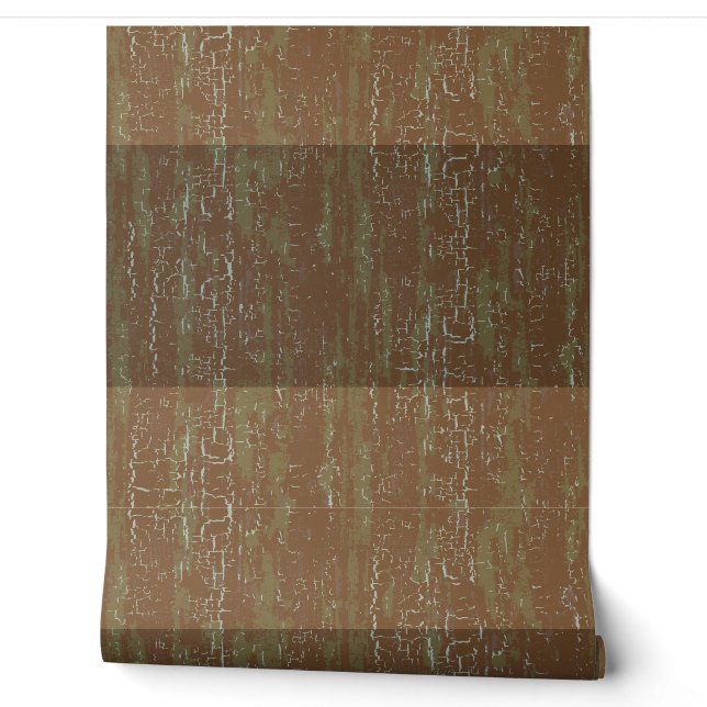Papel Pintado Arroz horizontal rayada textura Rust Siena (Desenrollar)