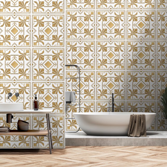 Papel Pintado Art Deco Fleur-de-lis (Baño)