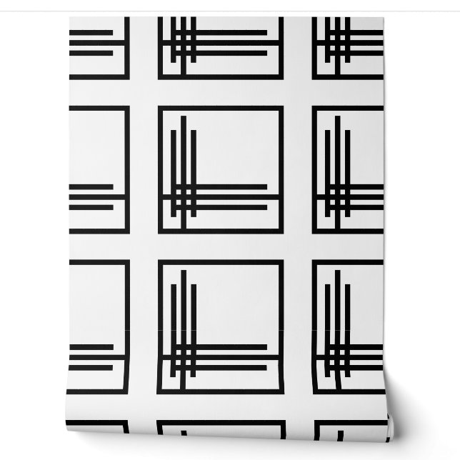 Papel pintado - Art Déco Negro / Blanco (Desenrollar)