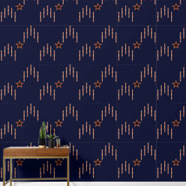 Papel Pintado Art Deco patriótico de los años 1940 - Marfil rojo