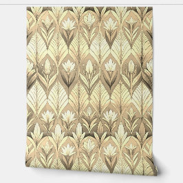 Papel Pintado Art Deco Tulip Gold Sepia Pattern