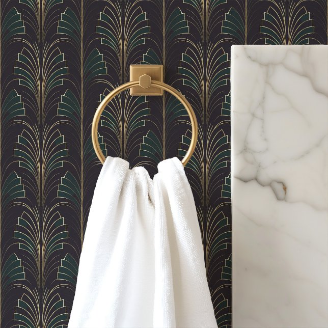 Papel Pintado Art Deco Verde Esmeralda y Negro  (Subido por el creador)
