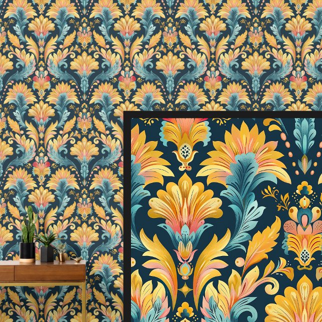 Papel Pintado Art Nouveau de oro azul (Subido por el creador)