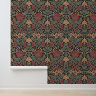 Papel Pintado Art Nouveau Floral Tono Cálido