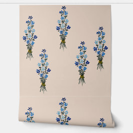 Papel Pintado Arte de Acuarela de Flores Silvestres Azules