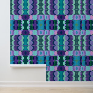Papel Pintado Arte de círculo geométrico en tonos fríos