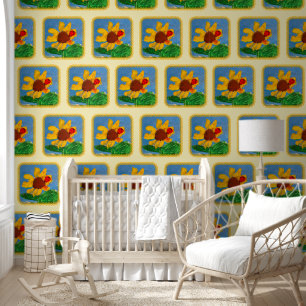 Papel Pintado Arte de girasoles por niños