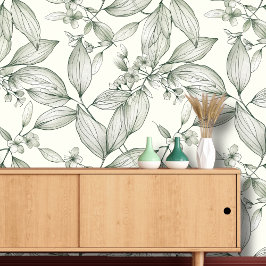 Papel Pintado Arte de hojas botánicas