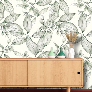 Papel Pintado Arte de hojas botánicas