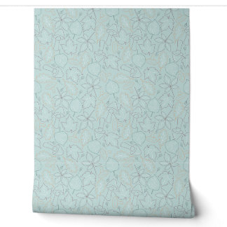 Papel Pintado arte de la línea de patrones de hojas de otoño
