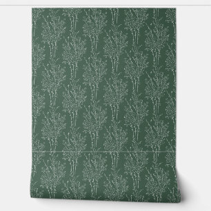 Papel Pintado Arte de línea botánica elegante Silueta de rama ve