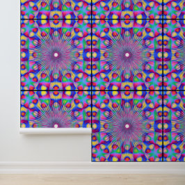 Papel Pintado Arte de Mandala de pluma de pavo real colorido abs