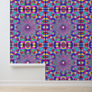 Papel Pintado Arte de Mandala de pluma de pavo real colorido abs