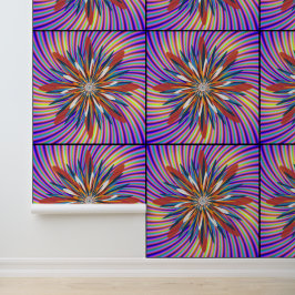 Papel Pintado Arte de Mandala Floral Colorido Abstracto 