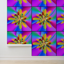 Papel Pintado Arte de Mandala Floral Colorido Abstracto