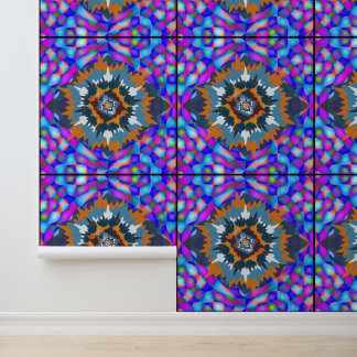 Papel Pintado Arte de Mandala Floral Colorido Resplandeciente Ab