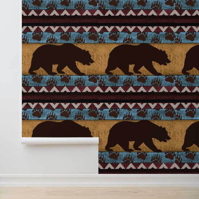 Papel Pintado Arte de oso nativo americano (Solicitud)
