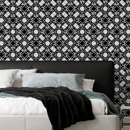 Papel Pintado Arte Deco entrelazado negro y blanco