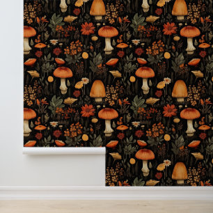 Papel Pintado Arte digital de senderos de hongos forestales
