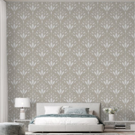 Papel Pintado Arte floral botánico elegante y cálido en beige