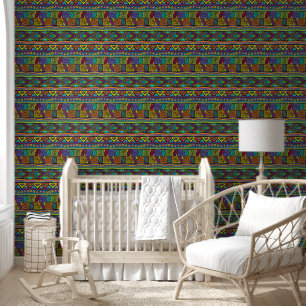 Papel Pintado Arte folclórico africano - Patrón de formas sin fo