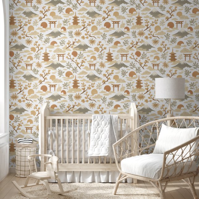 Papel Pintado Arte Japonés Boho Elegante (Niños)