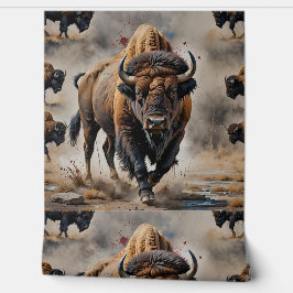 Papel Pintado Arte nativo americano de Bison