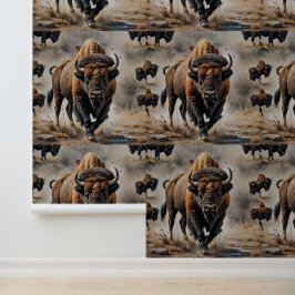 Papel Pintado Arte nativo americano de Bison