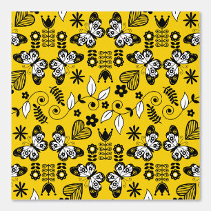 Papel Pintado Arte popular escandinavo de mariposa