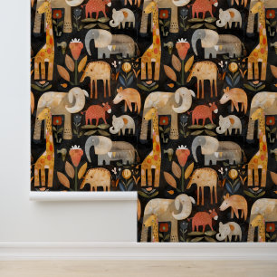 Papel Pintado Artes y artesanías inspiraron animales safari